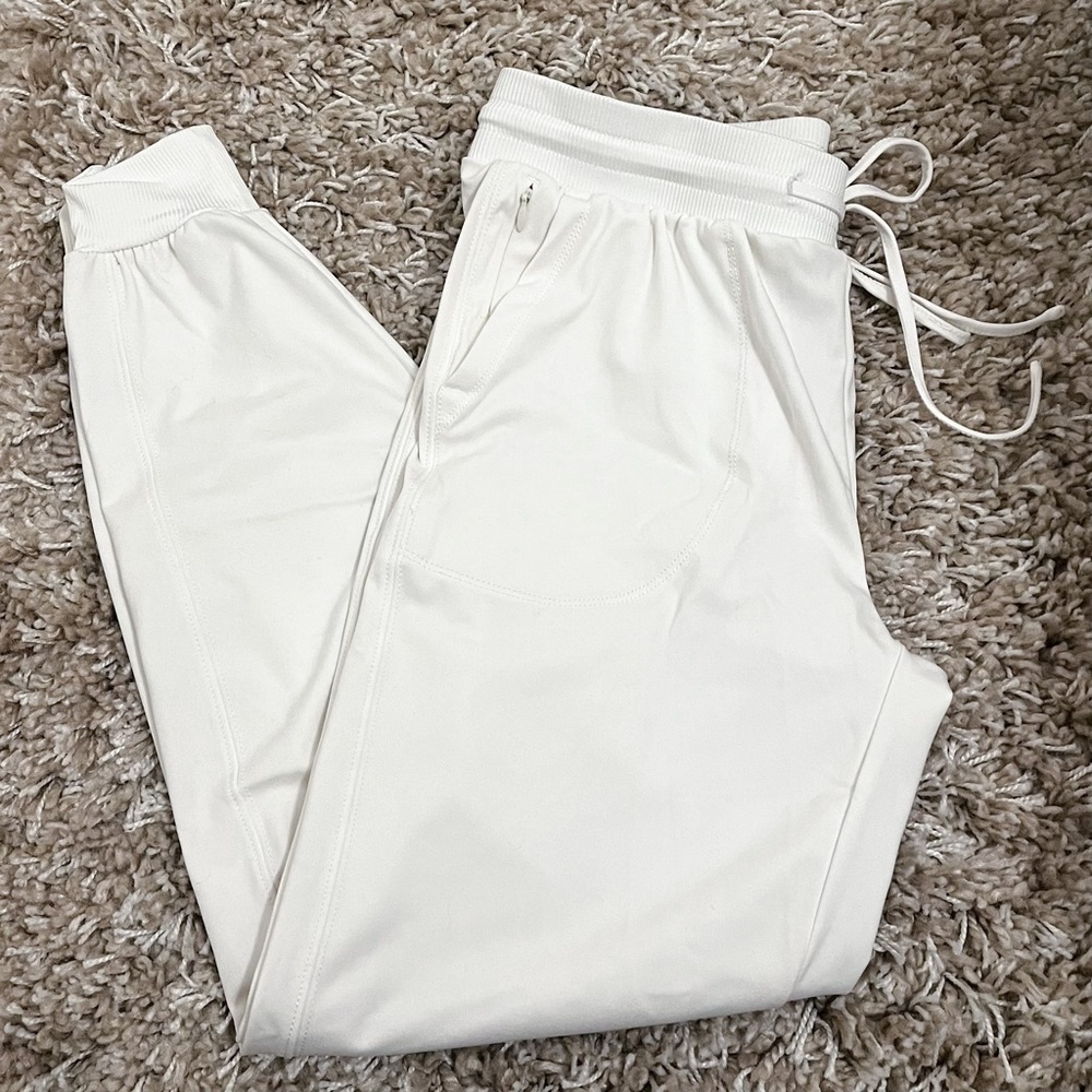 White joggers